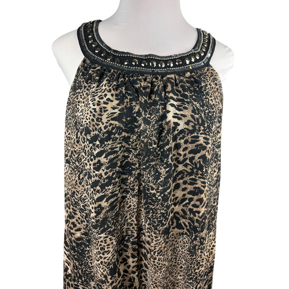 Speed Control NY Animal Print Beaded Sequin Neck Sleeveless Dress Plus Size 1X - Picture 12 of 13
